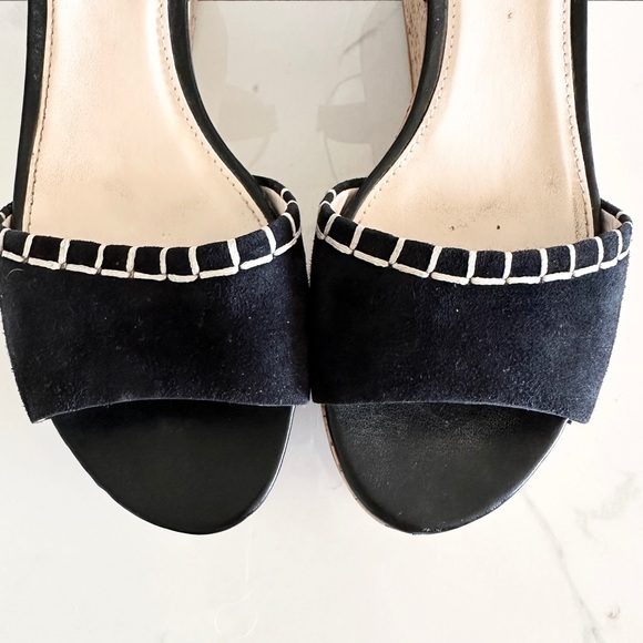 Cole Haan Steffi Wedge Cork Platform Black Suede Sandal 7.5 - Picture 4 of 13